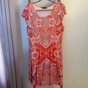 Beautiful patterned cap sleeve dress